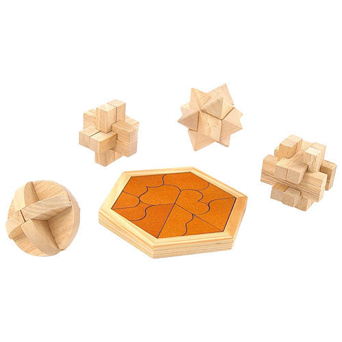 大人のための木製パズル5点セット K20460816