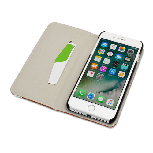 日本トラストテクノロジー レザータッチ ブックタイプケース iPhone7Plus ネイビー BOOKIP7P-NB
