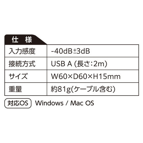 ARTEC 全指向性USBマイク(ミュート機能付) ATC91710