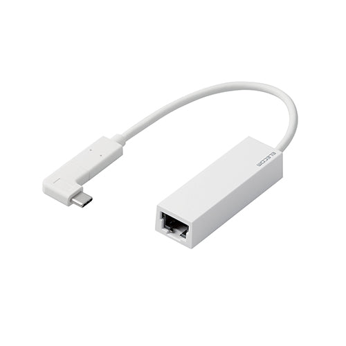 エレコム 有線LANアダプタ Giga対応 USB3.1 Type-C L字コネクタ付 ブラック EDC-GUC3L-W