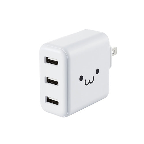 エレコム AC充電器/スマホ・タブレット用/3.6A出力/USB-Aメス3ポート/おまかせ充電搭載/ホワイトフェイス MPA-ACU12WF