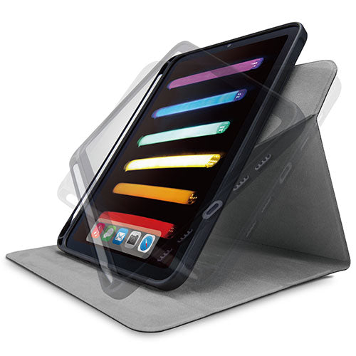エレコム iPad mini 第6世代/手帳型/回転/Pencil収納/スリープ/ブラック TB-A21SSA360BK