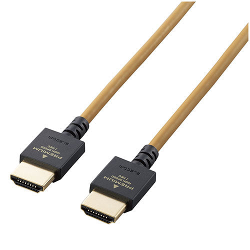 エレコム HDMIケーブル 2m プレミアム やわらか インテリア ライトブラウン DH-HDP14EY20LB