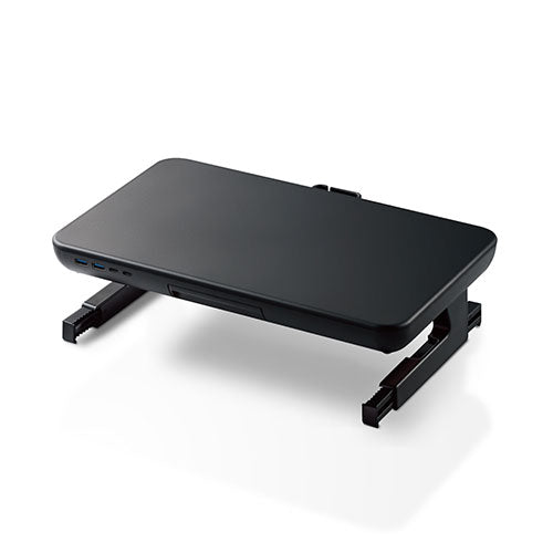エレコム モニタースタンド ディスプレイスタンド ~27インチ USBハブ付 USBA×2 Type-C×2 microB×1 AC充電器付 ブラック PCA-DPSH3811BK