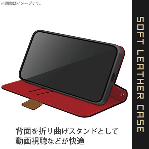 エレコム iPhone 13 Pro Max ソフトレザーケース 磁石付き 耐衝撃 ステッチ PM-A21DPLFYBK