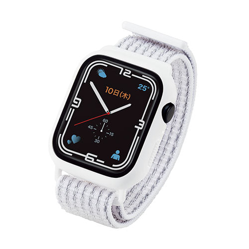 エレコム Apple Watch45mm用フルカバーケース ファブリックバンド一体型 AW-21ABCFBWH