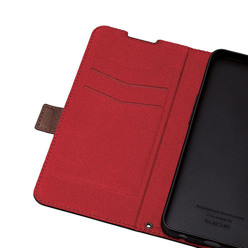 エレコム OPPO Reno7 A(OPG04)/レザーケース/手帳型/ステッチ/耐衝撃/磁石付き/ブラック PM-O221PLFYBK