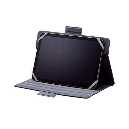 エレコム タブレット汎用/手帳型ケース/ソフトレザー/360度/3アングル/ハンドベルト/ペンホルダー/7.0~8.4inch/ブラック TB-08360NBK