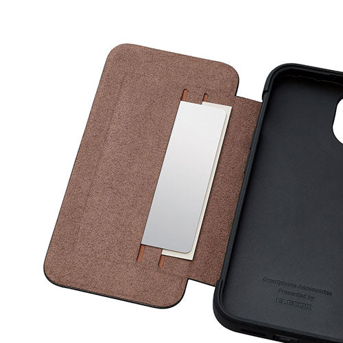 エレコム iPhone 14 ソフトレザーケース 手帳型 磁石付き ITURE PM-A22APLFYJ3GY
