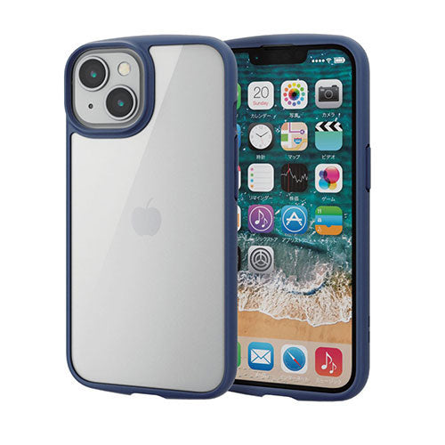 エレコム iPhone 14 TOUGH SLIM LITE フレームカラー 背面ガラス PM-A22ATSLFCGNV