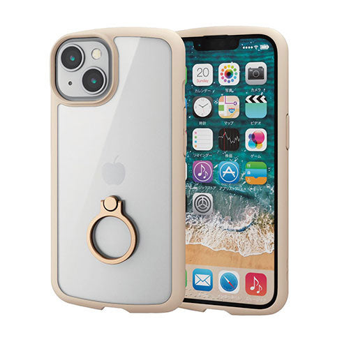エレコム iPhone 14 TOUGH SLIM LITE フレームカラー リング付 PM-A22ATSLFCRIV