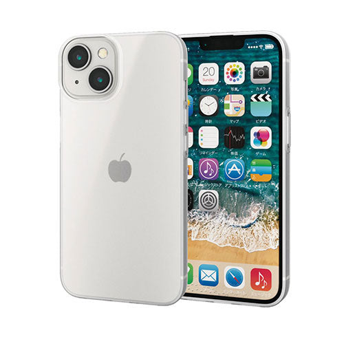 エレコム iPhone 14 ソフトケース 薄型 シルキークリア PM-A22AUCUMCR
