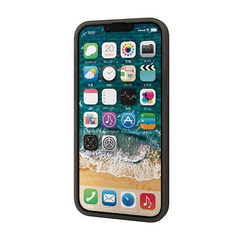 エレコム iPhone 14 Plus シリコンケース 抗菌 ブラック PM-A22BSC2BK
