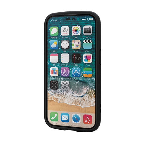 エレコム iPhone 14 Pro TOUGH SLIM LITE フレームカラー 背面ガラス PM-A22CTSLFCGBK