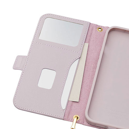 エレコム iPhone 14 ソフトレザーケース キルティング 磁石付 ハンドストラップ付 PM-A22APLFJM4PL