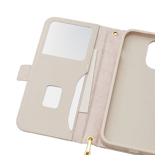 エレコム iPhone 14 Pro Max ソフトレザーケース キルティング 磁石付 ハンドストラップ付 PM-A22DPLFJM4GY