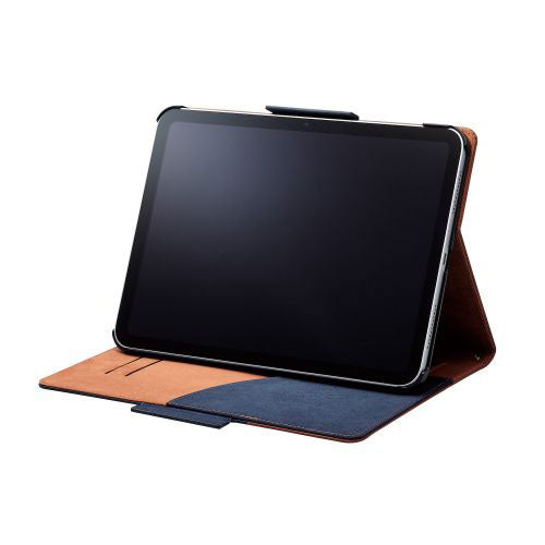 エレコム iPad 第10世代 フラップケース ソフトレザー フリーアングル ツートン TB-A22RPLFDTNV
