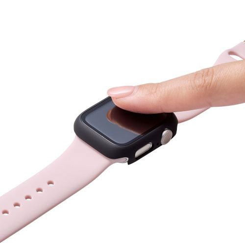 エレコム Apple Watch 40mm用フルカバーケース プレミアムゴリラガラス セラミックコート AW-20SFCGOCBK