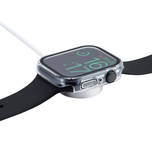 エレコム Apple Watch 45mm用フルカバーケース プレミアムゴリラガラス 高透明 AW-22AFCGOCR