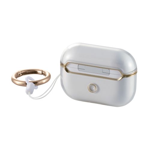 エレコム AirPods Pro2用ゴールドラインソフトケース AVA-AP4UCMCR