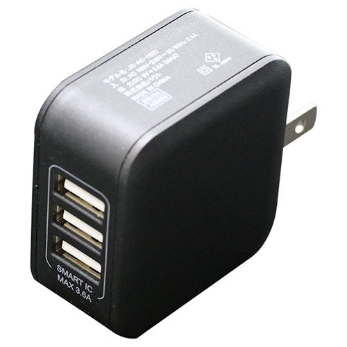 BAUT 3台同時充電3.6ASmartIC対応AC充電器BK BAC3UA36SIBK