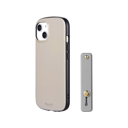 LEPLUS NEXT iPhone 14/13 超軽量・極薄・耐衝撃ハイブリッドケース PALLET AIR BAND グレージュ (スマホバンド付属) LN-IM22PLBGG