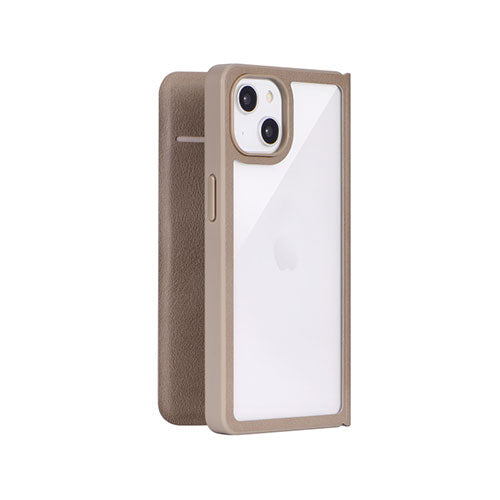 LEPLUS NEXT iPhone 14/13 軽量・背面クリアフラップケース Amake グレージュ LN-IM22AMEGG