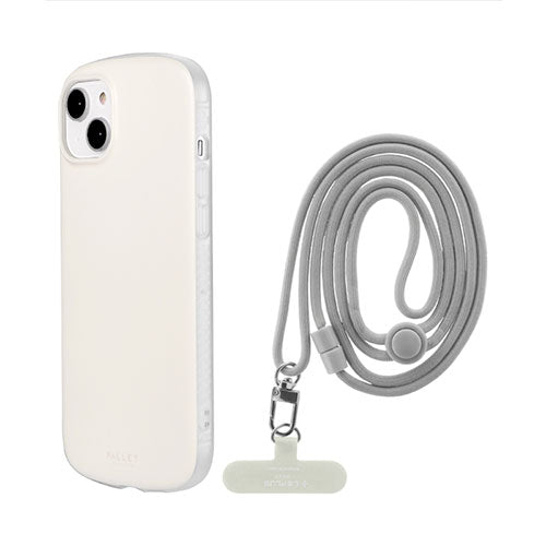 LEPLUS NEXT iPhone 14 Plus 超軽量・極薄・耐衝撃ハイブリッドケース PALLET AIR STRAP ホワイトベージュ (ショルダーストラップ付属) LN-IA22PLSWH