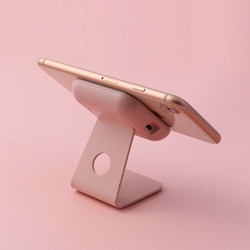 STAND:ON 2WAYミニワイヤレス充電器 ピーチベージュ WS-STAND-PB