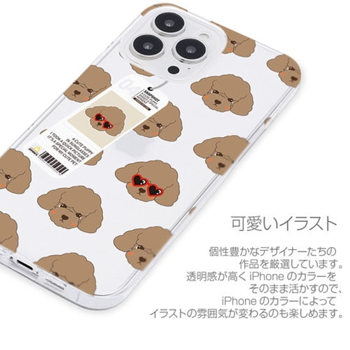 dparks ソフトクリアケース for iPhone 13 mini poodle DS21113i13MN