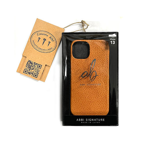 abbi SIGNATURE BELUGA ベルーガ イタリアンレザーバックカバー for iPhone 13 タン ABS22314i13