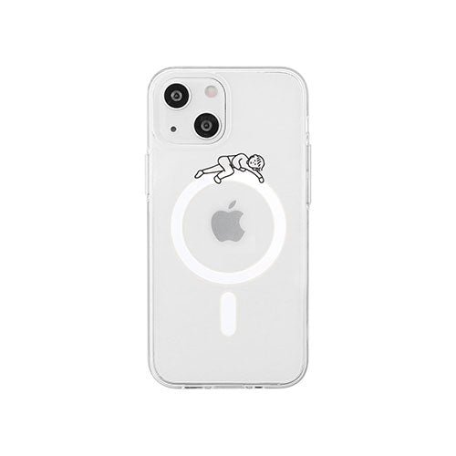 AKAN MagSafe対応クリアケース for iPhone 14 なんもしたくない 背面カバー型 AK23488i14