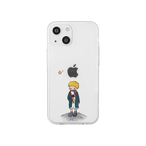 AKAN ソフトクリアケース for iPhone 14 リトルプリンスとバラ 背面カバー型 AK23501i14