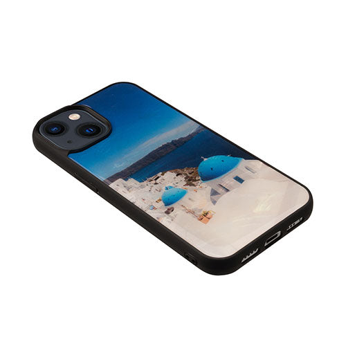 ikins 天然貝ケース for iPhone 14 サントリーニ島 背面カバー型 I23571i14