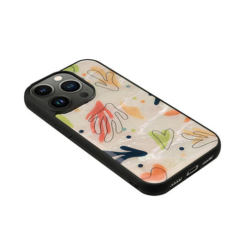 ikins 天然貝ケース for iPhone 14 Pro Botanik Touch 2 背面カバー型 I23583i14P