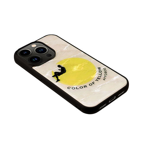 ikins 天然貝ケース for iPhone 14 Pro Sunset Yellow 背面カバー型 I23585i14P