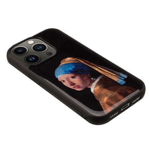 ikins 天然貝ケース for iPhone 14 Pro Max 真珠の耳飾りの少女 背面カバー型 I23611i14PM