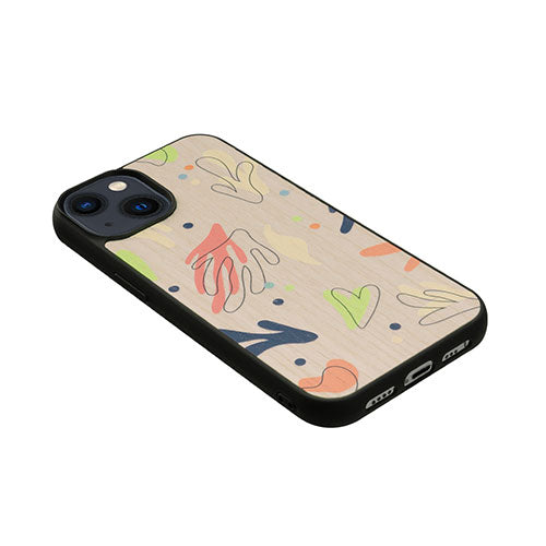 Man & Wood 天然木ケース for iPhone 14 Botanik Touch 2 背面カバー型 I23617i14