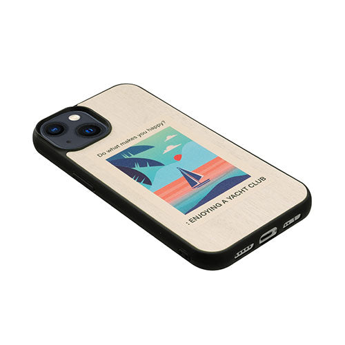 Man & Wood 天然木ケース for iPhone 14 Vintage Summer 背面カバー型 I23618i14