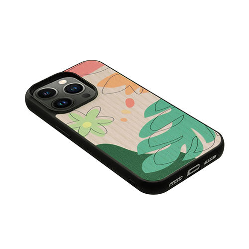 Man & Wood 天然木ケース for iPhone 14 Pro Botanik Touch 1 背面カバー型 I23626i14P