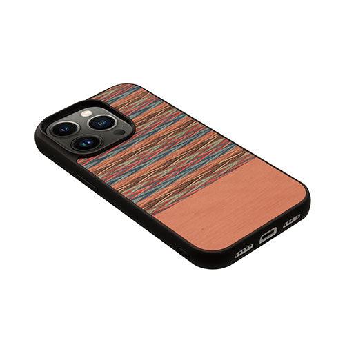 Man & Wood 天然木ケース for iPhone 14 Pro Browny Check 背面カバー型 I23634i14P