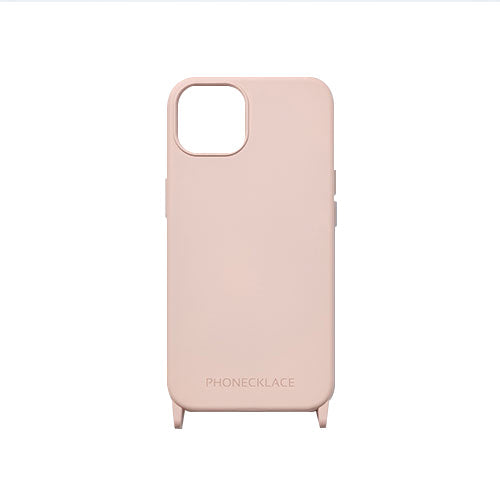 PHONECKLACE ストラップホール付きシリコンケース for iPhone 14 パウダーピンク 背面カバー型 PN23868i14PK