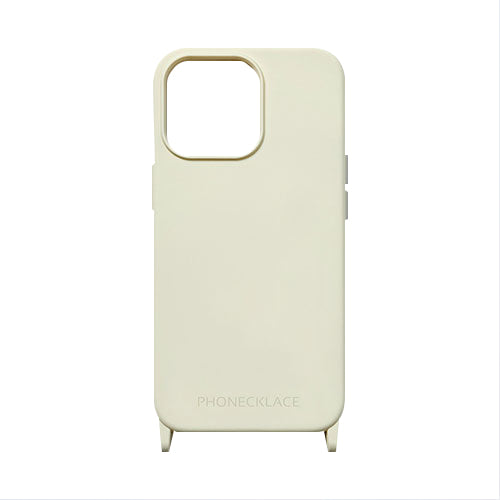 PHONECKLACE ストラップホール付きシリコンケース for iPhone 14 Pro Max アイボリー 背面カバー型 PN23920i14PMIV