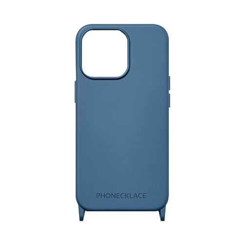PHONECKLACE ストラップホール付きシリコンケース for iPhone 14 Pro Max ティールブルー 背面カバー型 PN23925i14PMBL
