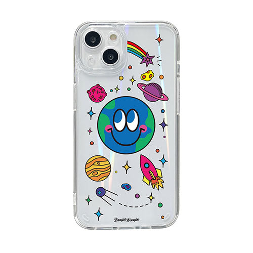 BOOGIE WOOGIE オーロラケース for iPhone 14 Earth 背面カバー型 BW24101i14