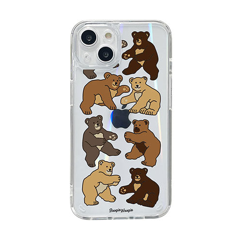 BOOGIE WOOGIE オーロラケース for iPhone 14 BEAR×BEAR 背面カバー型 BW24104i14