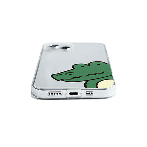 Dparks ソフトクリアケース for iPhone 14 ワニ 背面カバー型 DS24119i14