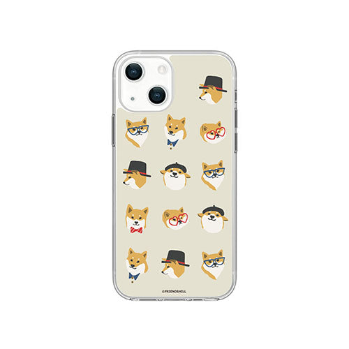 abbi FRIENDS 公式ライセンス品 しばたさんソフトクリアケース for iiPhone 14 日替わりコーデ 背面カバー型 ABF24197i14
