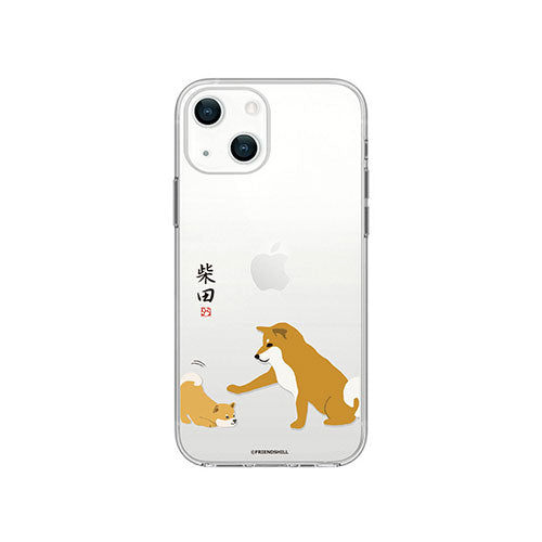 abbi FRIENDS 公式ライセンス品 しばたさんソフトクリアケース for iiPhone 14 子犬 背面カバー型 ABF24198i14