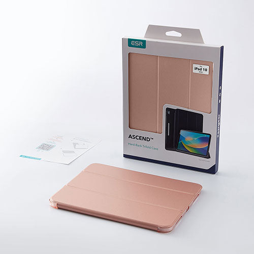 ESR ASCEND ウルトラスリム Smart Folio ケース for iPad (第10世代)ローズゴールド ES24814